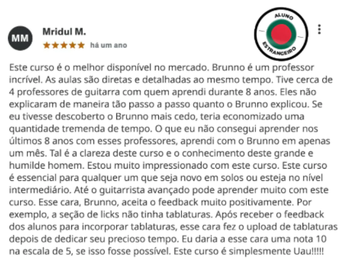 Print de depoimento de aluno 3