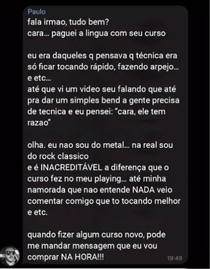 Print de depoimento de aluno 7