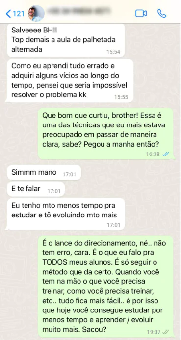 Print de depoimento de aluno 8